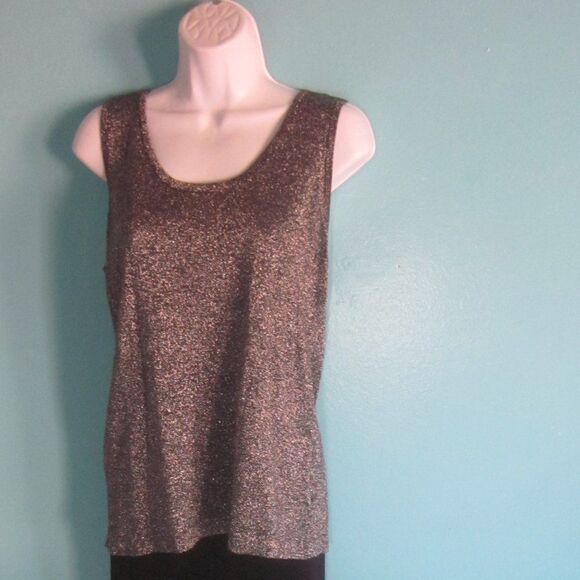 Sadimara  I Magnin  Womens Size M 1980's Vintage Black Sparkle Knit Tank Top - Picture 6 of 11